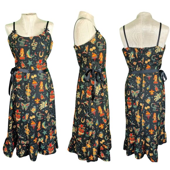 Paper Doll Productions Tattoo Print Sailor Jerry Swing Dress New with tag XL - Picture 1 of 5